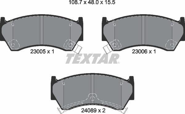 Textar Brake Pads Full Set Of 4 Front 2300501 - image 5