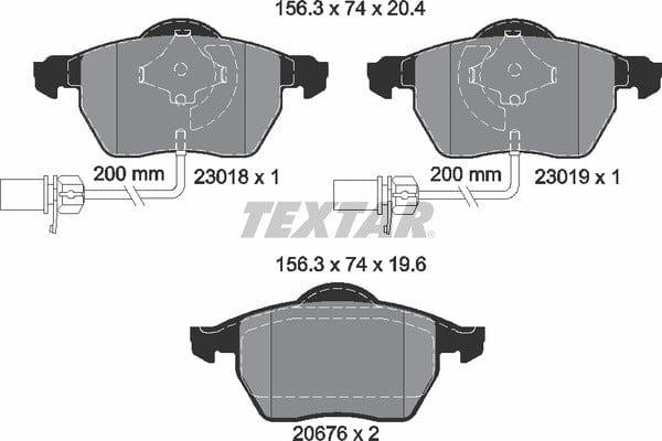 Textar Brake Pads Full Set Of 4 Front 2301802 - image 5