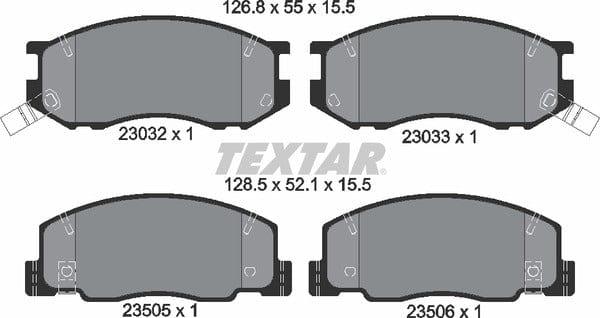 Textar Brake Pads Full Set Of 4 Front 2303201 - image 5
