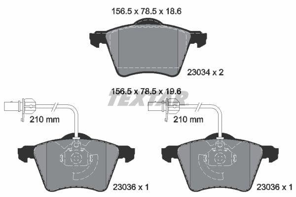 Textar Brake Pads Full Set Of 4 Front 2303401 - image 4