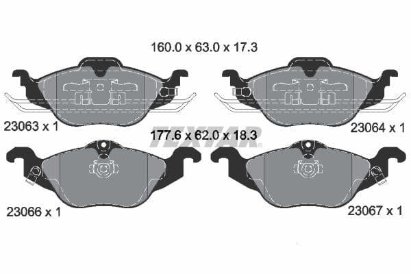 Textar Brake Pads Full Set Of 4 Front 2306302 - image 4