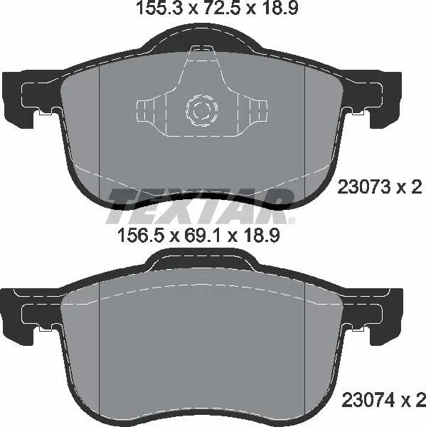 Textar Brake Pads Full Set Of 4 Front 2307303 - image 5