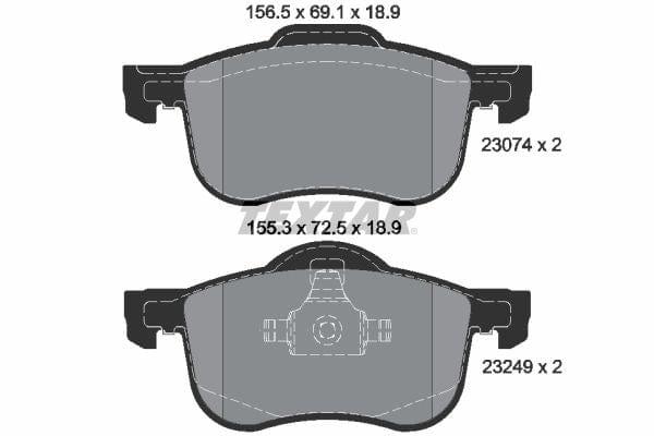 Textar Brake Pads Full Set Of 4 Front 2307401 - image 4