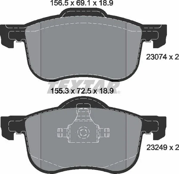 Textar Brake Pads Full Set Of 4 Front 2307401 - image 5