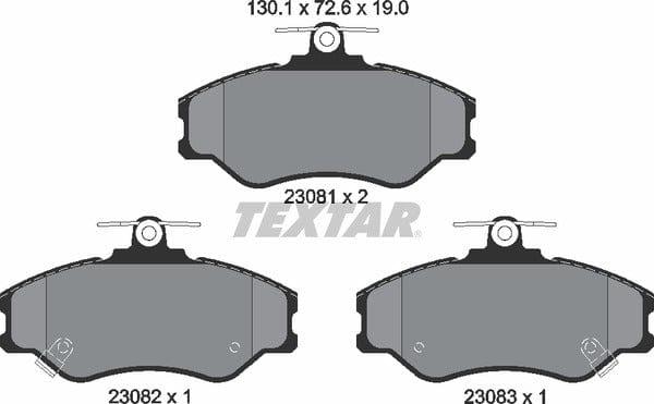 Textar Brake Pads Full Set Of 4 Front 2308101 - image 5