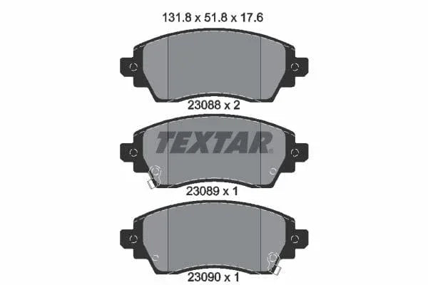 Textar Brake Pads Full Set Of 4 Front 2308801 - image 4