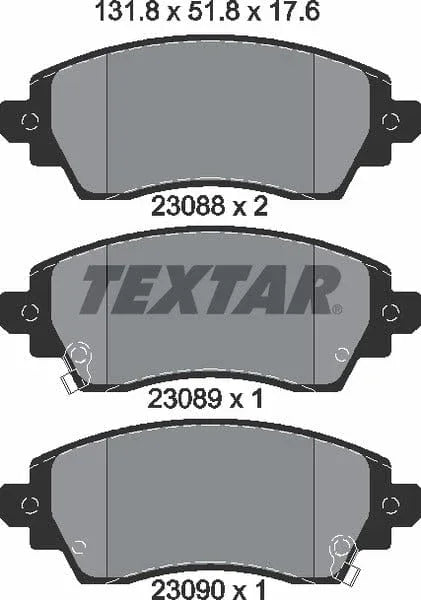 Textar Brake Pads Full Set Of 4 Front 2308801 - image 5
