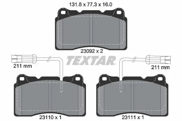 Textar Brake Pads Full Set Of 4 Front 2309201 - image 4