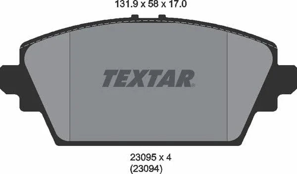 Textar Brake Pads Full Set Of 4 Front 2309501 - image 5