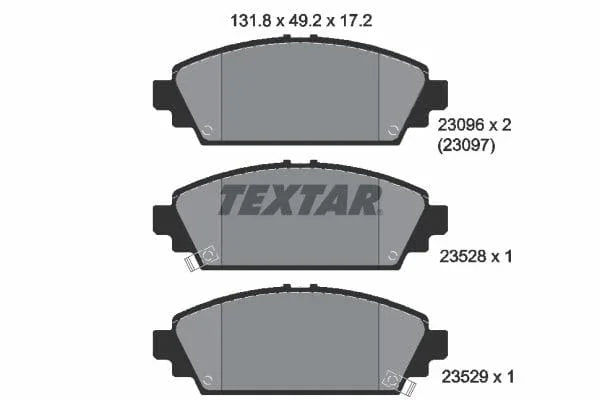 Textar Brake Pads Full Set Of 4 Front 2309601 - image 4