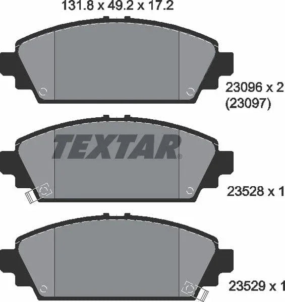Textar Brake Pads Full Set Of 4 Front 2309601 - image 5