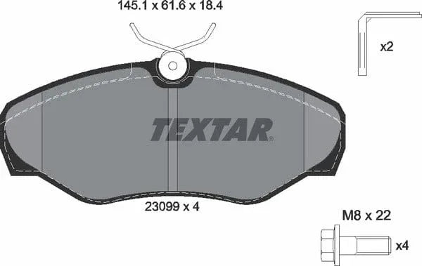 Textar Brake Pads Full Set Of 4 Front With Brake Caliper Screws 2309902 - image 5