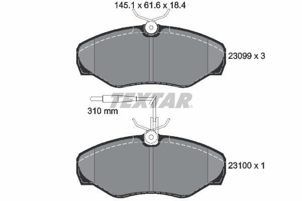 Textar Brake Pads Full Set Of 4 Front 2309903 - image 4