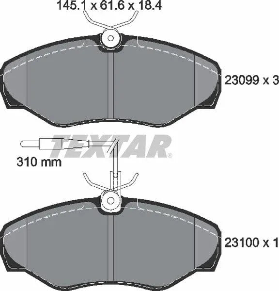 Textar Brake Pads Full Set Of 4 Front 2309903 - image 5