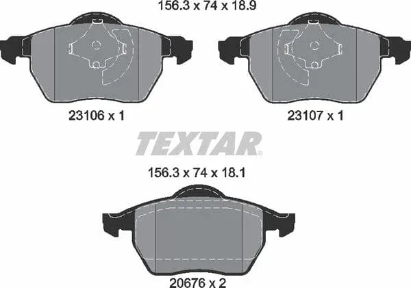 Textar Brake Pads Full Set Of 4 Front 2310601 - image 5