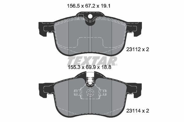 Textar Brake Pads Full Set Of 4 Front 2311203 - image 4