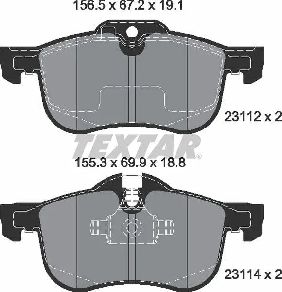 Textar Brake Pads Full Set Of 4 Front 2311203 - image 5