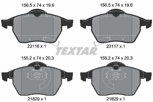 Textar Brake Pads Full Set Of 4 Front 2311602 - image 4