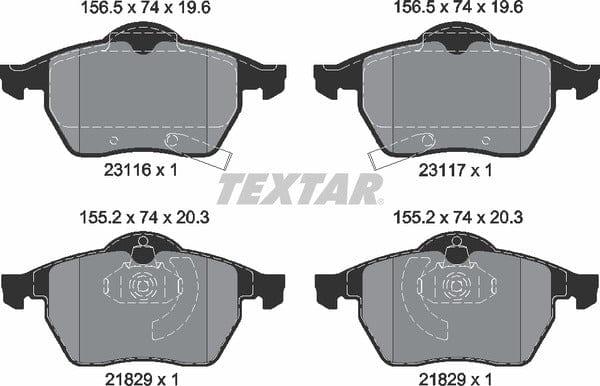 Textar Brake Pads Full Set Of 4 Front 2311602 - image 5
