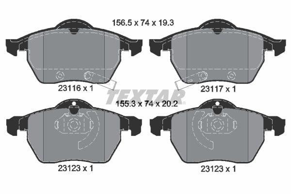 Textar Brake Pads Full Set Of 4 Front 2311701 - image 4