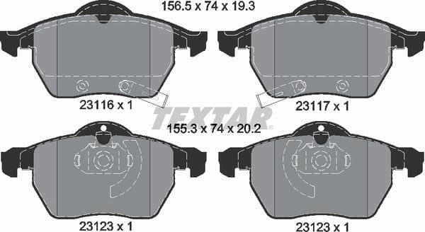 Textar Brake Pads Full Set Of 4 Front 2311701 - image 5