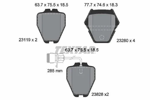 Textar Brake Pads Full Set Of 4 Front 2311901 - image 4