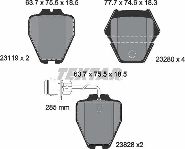 Textar Brake Pads Full Set Of 4 Front 2311901 - image 5