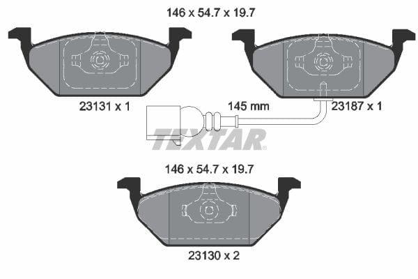 Textar Brake Pads Full Set Of 4 Front 2313101 - image 4