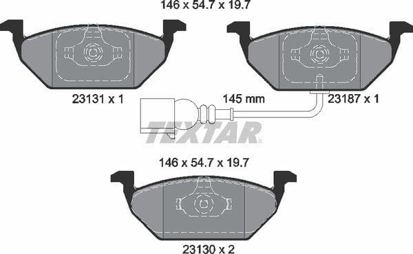 Textar Brake Pads Full Set Of 4 Front 2313101 - image 5