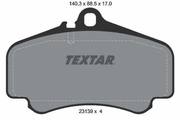 Textar Brake Pads Full Set Of 4 Front Without Counterweights 2313901 - image 4
