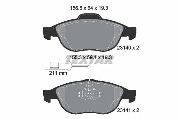Textar Brake Pads Full Set Of 4 Front 2314002 - image 4