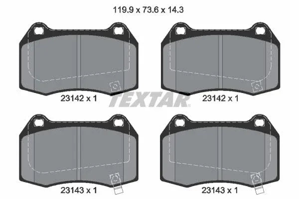 Textar Brake Pads Full Set Of 4 Front 2314201 - image 4
