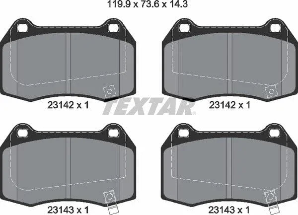 Textar Brake Pads Full Set Of 4 Front 2314201 - image 5