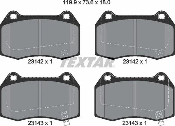 Textar Brake Pads Full Set Of 4 Front With Accessories 2314204 - image 5