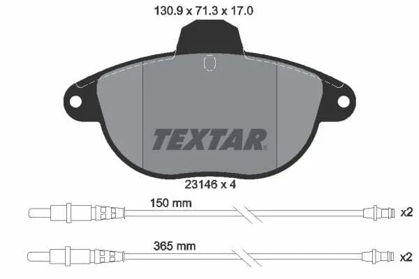 Textar Brake Pads Full Set Of 4 Front 2314601 - image 4