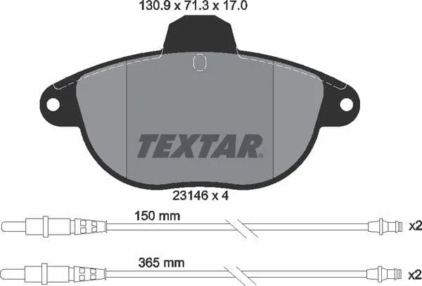 Textar Brake Pads Full Set Of 4 Front 2314601 - image 5