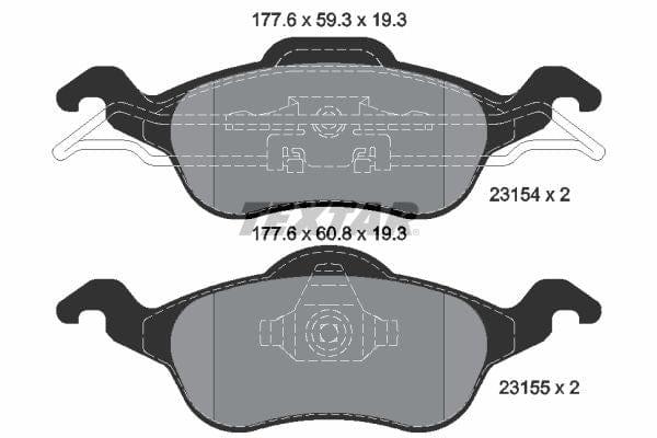 Textar Brake Pads Full Set Of 4 Front 2315402 - image 4