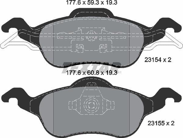 Textar Brake Pads Full Set Of 4 Front 2315402 - image 5