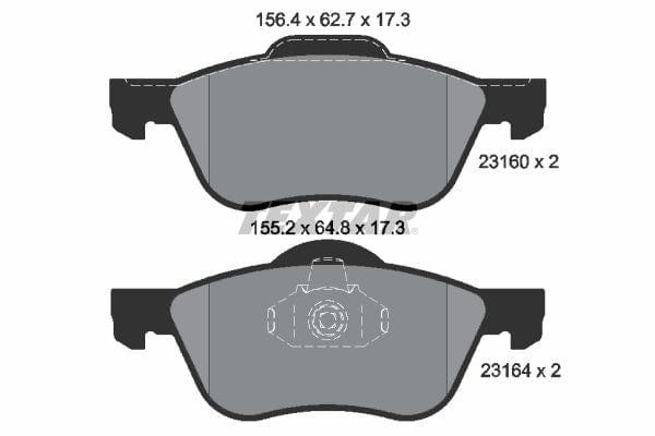 Textar Brake Pads Full Set Of 4 Front 2316001 - image 4