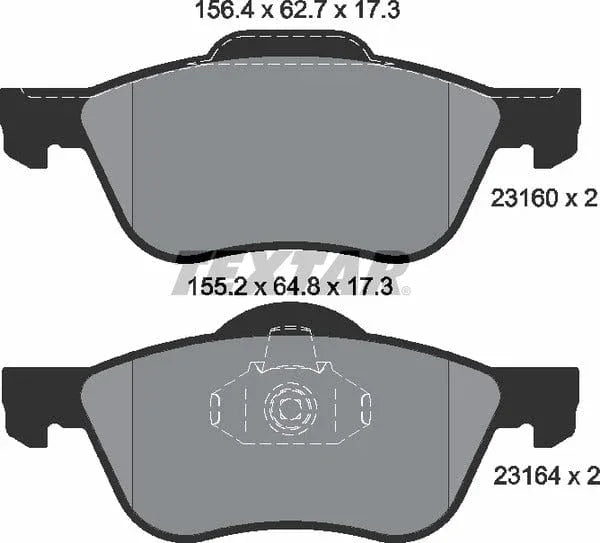 Textar Brake Pads Full Set Of 4 Front 2316001 - image 5