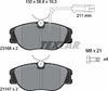 Textar Brake Pads Full Set Of 4 Front With Brake Caliper Screws 2316803 thumbnail