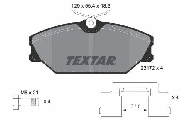 Textar Brake Pads Full Set Of 4 Front With Brake Caliper Screws With Accessories 2317203 - image 4