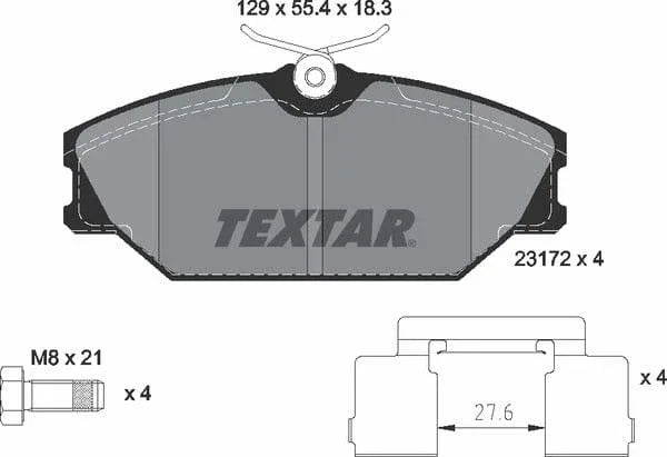 Textar Brake Pads Full Set Of 4 Front With Brake Caliper Screws With Accessories 2317203 - image 5