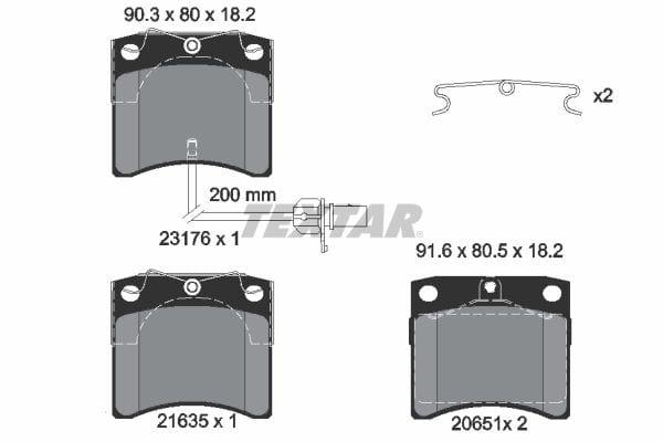 Textar Brake Pads Full Set Of 4 Front With Accessories 2317602 - image 4