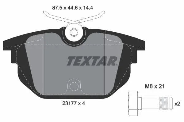 Textar Brake Pads Full Set Of 4 Rear With Brake Caliper Screws 2317703 - image 4