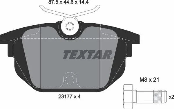 Textar Brake Pads Full Set Of 4 Rear With Brake Caliper Screws 2317703 - image 5