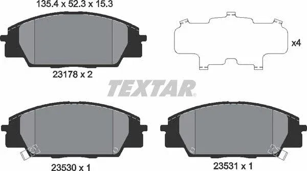 Textar Brake Pads Full Set Of 4 Front 2317801 - image 5