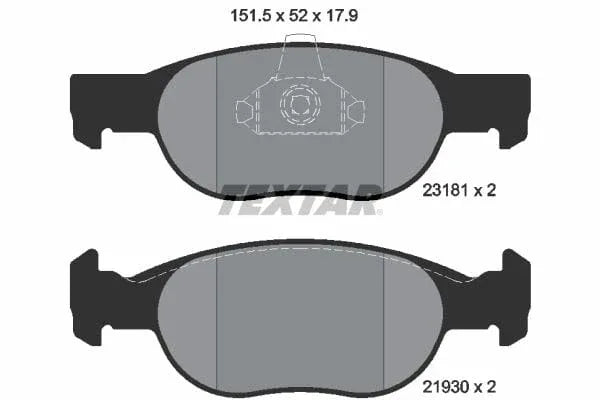 Textar Brake Pads Full Set Of 4 Front 2318101 - image 4