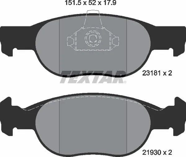 Textar Brake Pads Full Set Of 4 Front 2318101 - image 5