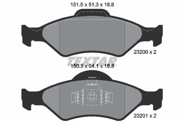 Textar Brake Pads Full Set Of 4 Front 2320001 - image 4